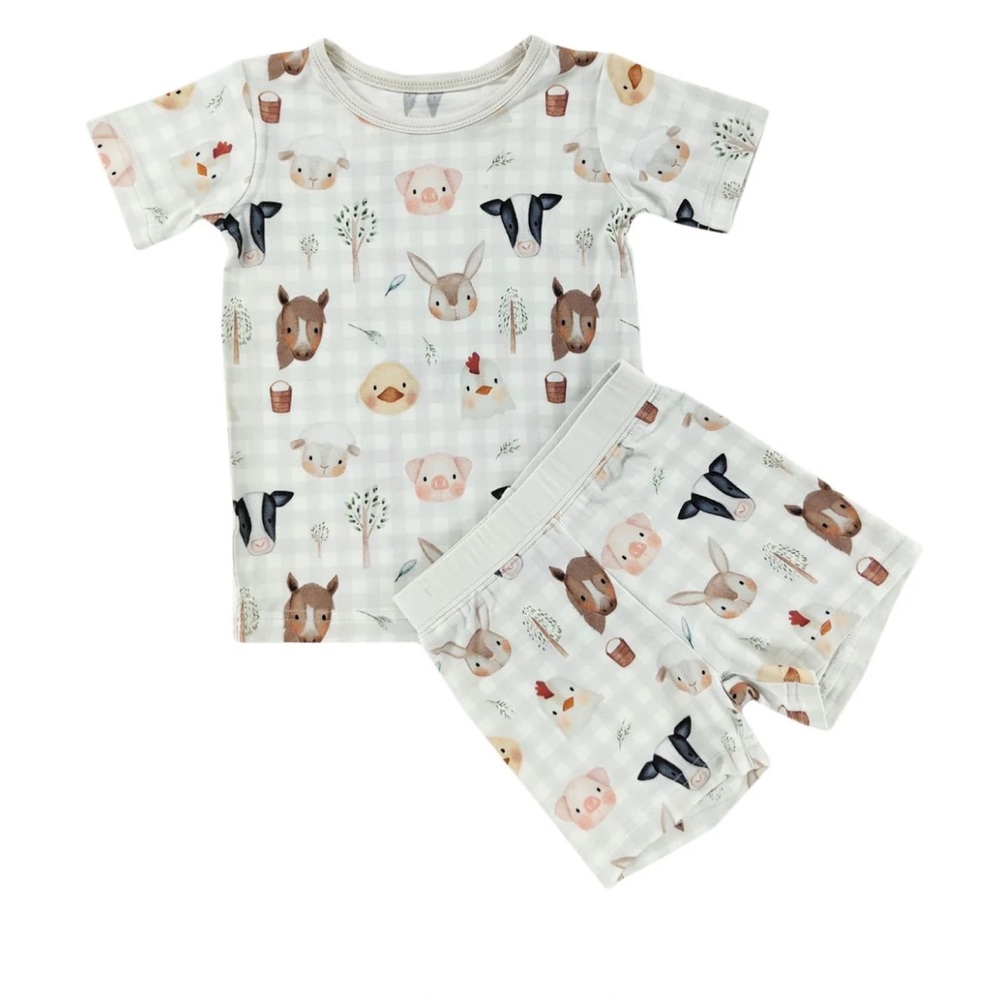Little One Shop Farm Friends Bamboo Shorts Set 12-18 month